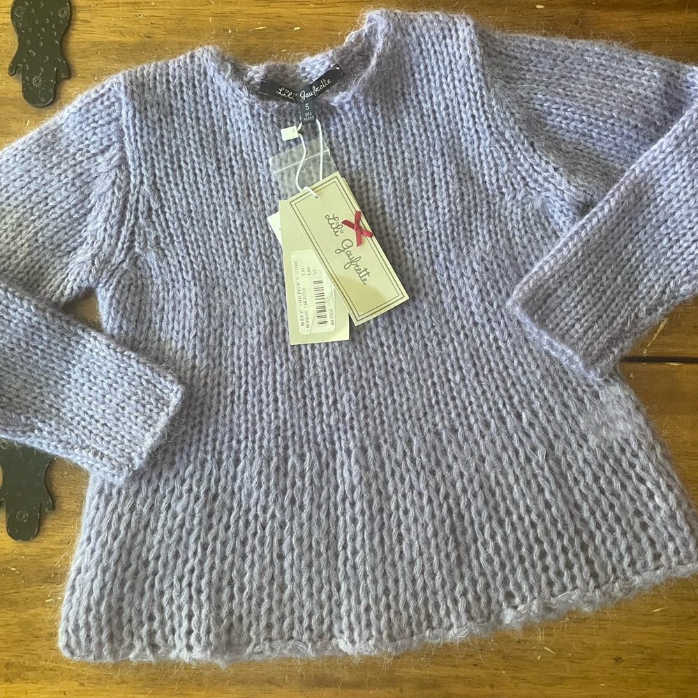New NWT Lili Gaufrette Mudpie Girls Mohair Sweater Lilac Purple Size 5
